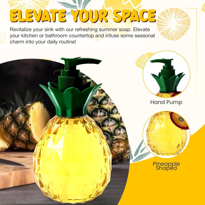 simple pleasures Pineapple Coconut Scented Liquid Hand Soap Dispenser - Plastic Novelty Decorative Refillable Hand Pump for Kitchen Countertops and Bathroom Sinks - Image 5